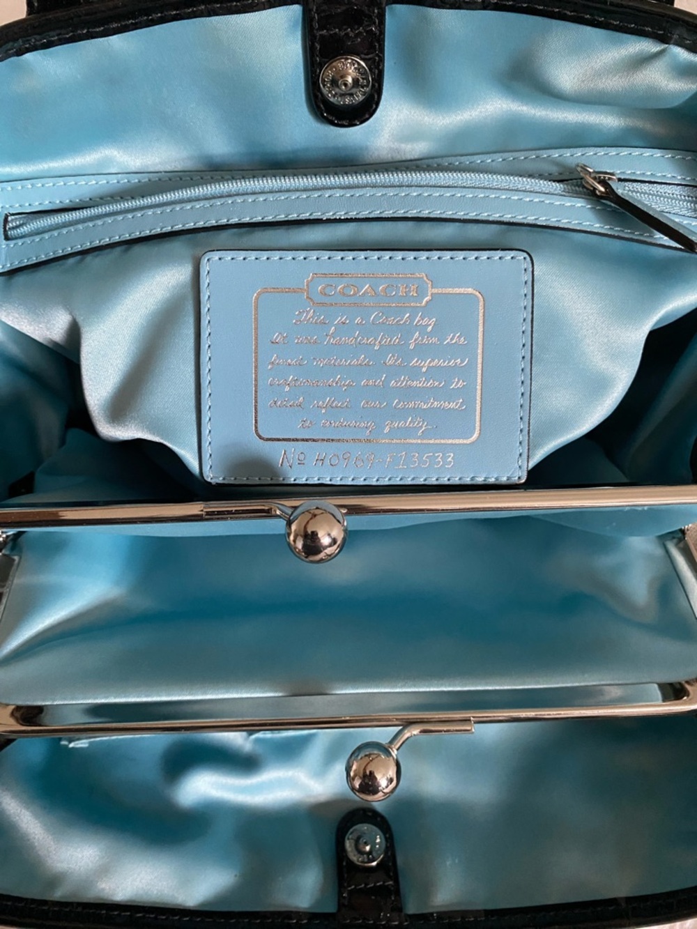 Coach F13533 Signature Kiss Lock Center Satchel (Vintage) - Picture 15 of 15